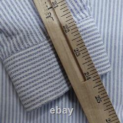 Vintage Polo Ralph Lauren Shirt Large Blue Striped Oxford Bear The Big Shirt