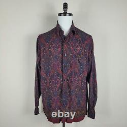 Vintage Polo Ralph Lauren Shirt Large Paisley Marlow Button Down Print Collared