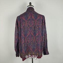 Vintage Polo Ralph Lauren Shirt Large Paisley Marlow Button Down Print Collared