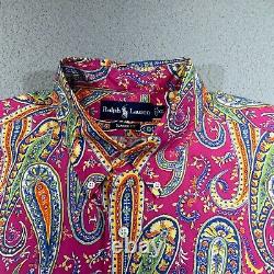 Vintage Polo Ralph Lauren Shirt Men Extra Large Purple Psychedelic Paisley Music