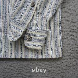 Vintage Polo Ralph Lauren Shirt Men L Work Shirt Dungaree Heavy Metal Button