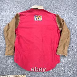 Vintage Polo Ralph Lauren Shirt Men Medium Brown Red Sportsman License P67 RARE
