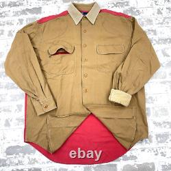 Vintage Polo Ralph Lauren Shirt Men Medium Brown Sportsman Corduroy Collar 90s