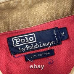 Vintage Polo Ralph Lauren Shirt Men Medium Brown Sportsman Corduroy Collar 90s