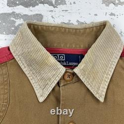 Vintage Polo Ralph Lauren Shirt Men Medium Brown Sportsman Corduroy Collar 90s