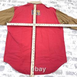 Vintage Polo Ralph Lauren Shirt Men Medium Brown Sportsman Corduroy Collar 90s