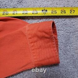 Vintage Polo Ralph Lauren Shirt Men XL Orange Sportsman Heavy Twill Double Elbow