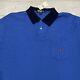 Vintage Polo Ralph Lauren Shirt Men's Large Blue Cotton Made In Usa Sportswear