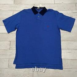 Vintage Polo Ralph Lauren Shirt Men's LARGE Blue Cotton Made in USA Sportswear
