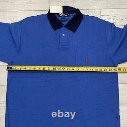Vintage Polo Ralph Lauren Shirt Men's LARGE Blue Cotton Made in USA Sportswear