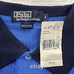 Vintage Polo Ralph Lauren Shirt Men's LARGE Blue Cotton Made in USA Sportswear