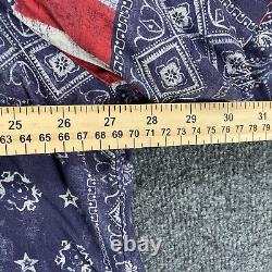 Vintage Polo Ralph Lauren Shirt Mens 2XL Blue Red Patchwork Bandana Button Up