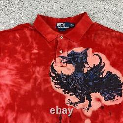 Vintage Polo Ralph Lauren Shirt Mens 2XL XXL Red Tie Dye Big Blackbird The One