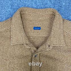 Vintage Polo Ralph Lauren Shirt Mens Extra Large Brown Wool Herringbone Point