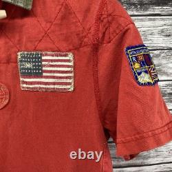 Vintage Polo Ralph Lauren Shirt Mens Medium Red Mountain Expedition Rugby Patch