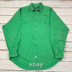 Vintage Polo Ralph Lauren Shirt Mens XL Green Catch And Release Fly Fishing RL