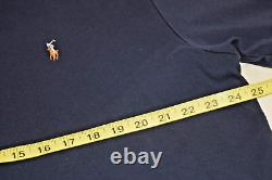 Vintage Polo Ralph Lauren Shirt Size XL 90s Navy Blue Embroidered Polo Made USA