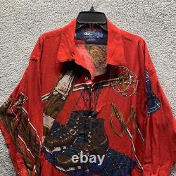 Vintage Polo Ralph Lauren Shirt XL Red Stadium 1992 Cross Country Ski Boots