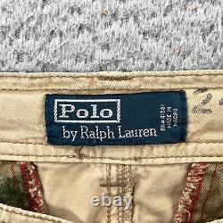 Vintage Polo Ralph Lauren Shorts Mens 34 Cargo Heavy Cotton Hand Painted RARE