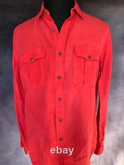 Vintage Polo Ralph Lauren Silk / Linen Rrl Button Shirt Medium