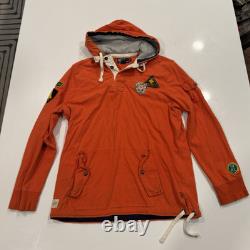 Vintage Polo Ralph Lauren Ski Club Patrol Patch Orange Hoodie XL