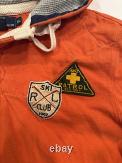 Vintage Polo Ralph Lauren Ski Club Patrol Patch Orange Hoodie XL