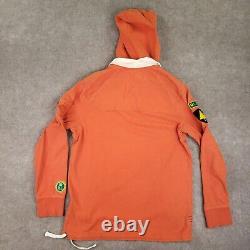 Vintage Polo Ralph Lauren Ski Patrol Hoodie Mens Medium Orange Rugby Shirt Hood