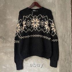 Vintage Polo Ralph Lauren Snowflake Heavy Hand Knit Knitwear Sweater Size Small