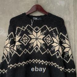 Vintage Polo Ralph Lauren Snowflake Heavy Hand Knit Knitwear Sweater Size Small