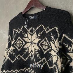 Vintage Polo Ralph Lauren Snowflake Heavy Hand Knit Knitwear Sweater Size Small