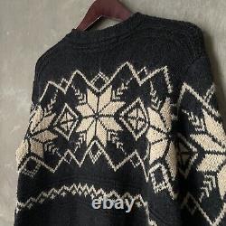 Vintage Polo Ralph Lauren Snowflake Heavy Hand Knit Knitwear Sweater Size Small