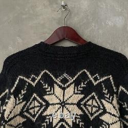 Vintage Polo Ralph Lauren Snowflake Heavy Hand Knit Knitwear Sweater Size Small