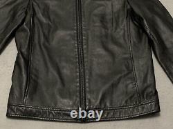 Vintage Polo Ralph Lauren Soft Genuine 100% Leather Jacket Mens Small Black
