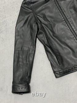 Vintage Polo Ralph Lauren Soft Genuine 100% Leather Jacket Mens Small Black