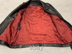 Vintage Polo Ralph Lauren Soft Genuine 100% Leather Jacket Mens Small Black