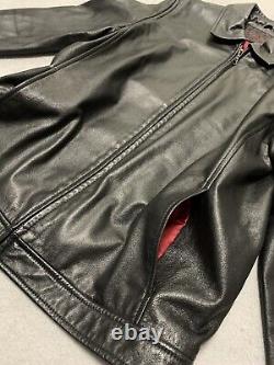 Vintage Polo Ralph Lauren Soft Genuine 100% Leather Jacket Mens Small Black