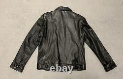 Vintage Polo Ralph Lauren Soft Genuine 100% Leather Jacket Mens Small Black