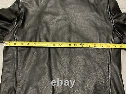 Vintage Polo Ralph Lauren Soft Genuine 100% Leather Jacket Mens Small Black