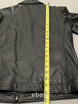 Vintage Polo Ralph Lauren Soft Genuine 100% Leather Jacket Mens Small Black