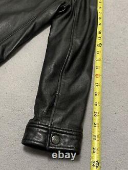 Vintage Polo Ralph Lauren Soft Genuine 100% Leather Jacket Mens Small Black