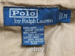 Vintage Polo Ralph Lauren Soft Leather Bomber Jacket Harrington Lambskin Medium