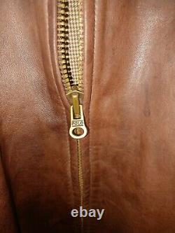 Vintage Polo Ralph Lauren Soft Leather Harrington Bomber Jacket 1990's