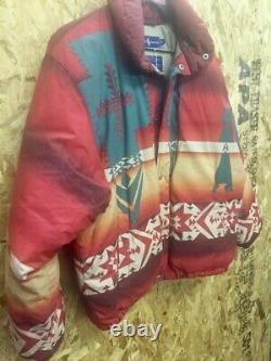 Vintage Polo Ralph Lauren Southwest Navajo Aztec Puffer Down Jacket Medium #5629