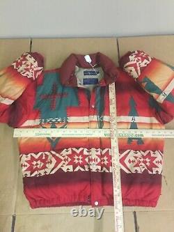 Vintage Polo Ralph Lauren Southwest Navajo Aztec Puffer Down Jacket Medium #5629