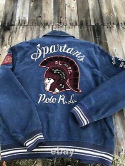 Vintage Polo Ralph Lauren Spartans Varsity Corduroy Jacket Sz L