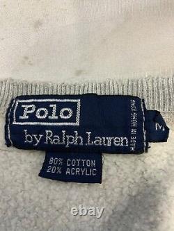 Vintage Polo Ralph Lauren Spell-Out Sweatshirt Crewneck Size Medium Gray