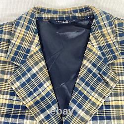 Vintage Polo Ralph Lauren Sport Coat Mens Large Colorful Plaid Three Button 43L