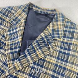 Vintage Polo Ralph Lauren Sport Coat Mens Large Colorful Plaid Three Button 43L