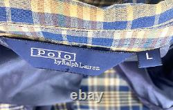 Vintage Polo Ralph Lauren Sport Coat Mens Large Colorful Plaid Three Button 43L