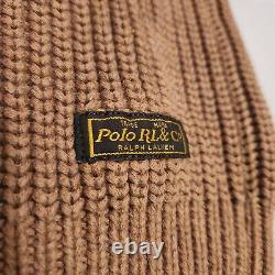 Vintage Polo Ralph Lauren Sportsman Patch Elbow Pads Shawl Collar Sweater Men XL